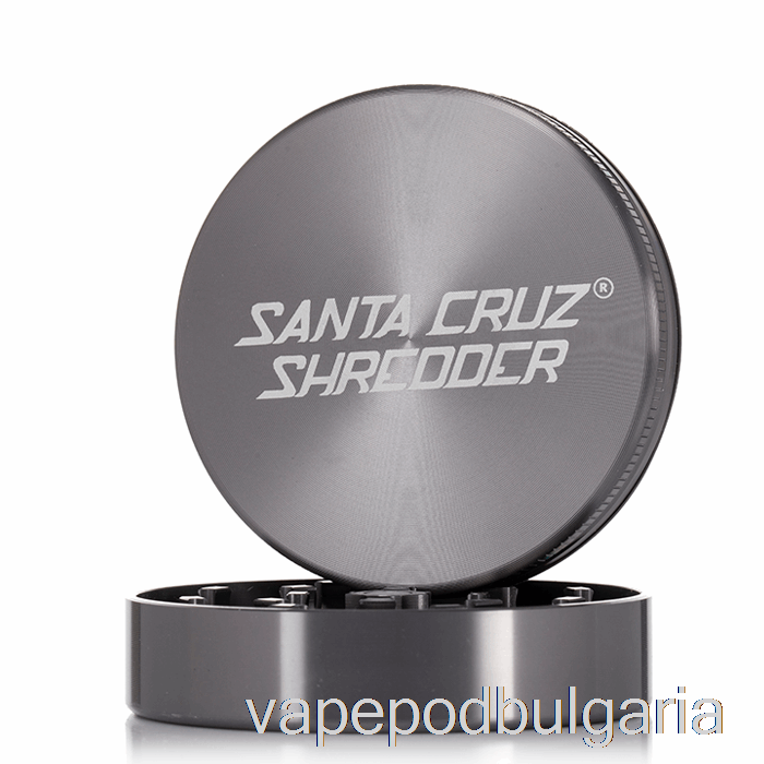 Vape 10000 Дръпки Santa Cruz шредер 2,75 инча голяма мелница от 2 части сива (70 мм)